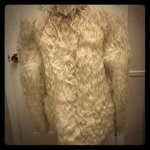 Vintage curly lamb fur coat